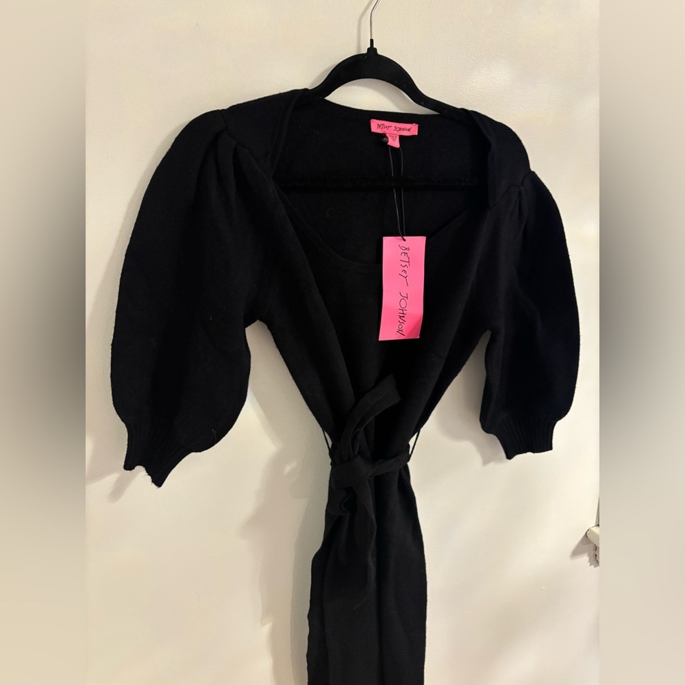 Betsey Johnson Midi Sweater Dress in Black NWT - Picture 6 of 10